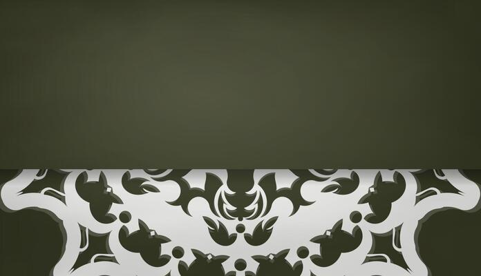 Dark green banner with vintage white pattern for design under your text