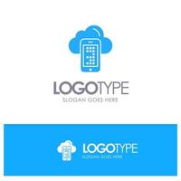 Cloud Computing Mobile Cell Blue Logo vector