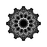 Black and white mandala vector isolated on white. Vector hand drawn circular decorative element.