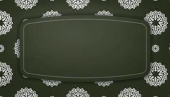 Dark green background with luxurious white pattern and space for your text vector