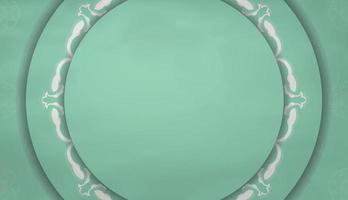 Baner mint color with mandala white pattern and place for text vector