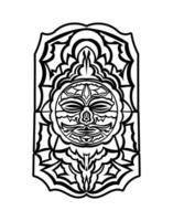 Tiki mask. Maori or polynesia pattern. Good for prints and tattoos. Isolated. Vector