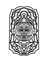 Tiki mask. Maori or polynesia pattern. Good for prints and tattoos. Isolated. Vector