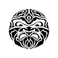 Tiki mask. Maori or polynesia pattern. Good for prints and tattoos. Isolated. vector