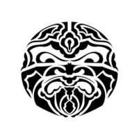 Tiki mask. Maori or polynesia pattern. Good for prints and tattoos. Isolated. Vector