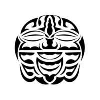 Tiki mask. Maori or polynesia pattern. Good for prints and tattoos. Isolated. Vector