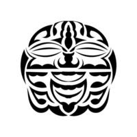 Tiki mask. Maori or polynesia pattern. Good for prints and tattoos. Isolated. Vector