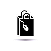 icono de bolsa de compras vector