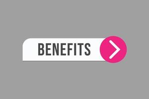 benefits button vectors. sign label speech bubble benefits vector