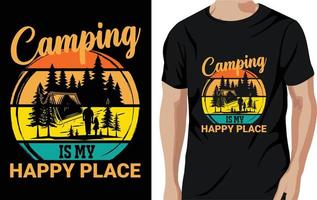 diseño de camiseta de camping llamada de camiseta de aventura vector