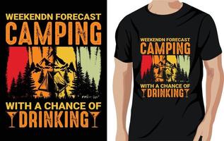 diseño de camiseta de camping llamada de camiseta de aventura vector