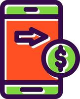 Send Money Mobile Vector Icon Design