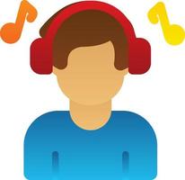 Listening Music Vector Icon Design