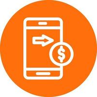 Send Money Mobile Vector Icon Design