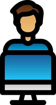 Working on Computer Vector Icon Design