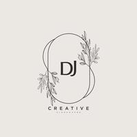 DJ Beauty vector initial logo art, handwriting logo of initial signature, wedding, fashion, jewerly, boutique, floral and botanical with creative template for any company or business.