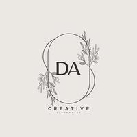 arte del logotipo inicial del vector de belleza da, logotipo de escritura a mano de firma inicial, boda, moda, joyería, boutique, floral y botánica con plantilla creativa para cualquier empresa o negocio.