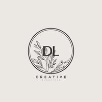 arte del logotipo inicial del vector de belleza dl, logotipo de escritura a mano de firma inicial, boda, moda, joyería, boutique, floral y botánica con plantilla creativa para cualquier empresa o negocio.