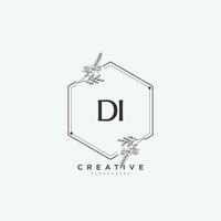 DI Beauty vector initial logo art, handwriting logo of initial signature, wedding, fashion, jewerly, boutique, floral and botanical with creative template for any company or business.