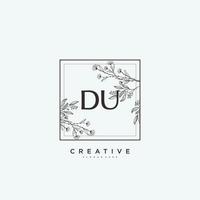 DU Beauty vector initial logo art, handwriting logo of initial signature, wedding, fashion, jewerly, boutique, floral and botanical with creative template for any company or business.