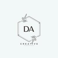 DA Beauty vector initial logo art, handwriting logo of initial signature, wedding, fashion, jewerly, boutique, floral and botanical with creative template for any company or business.