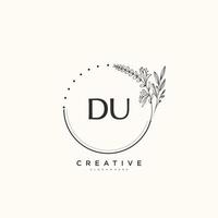 DU Beauty vector initial logo art, handwriting logo of initial signature, wedding, fashion, jewerly, boutique, floral and botanical with creative template for any company or business.