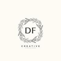 DF Beauty vector initial logo art, handwriting logo of initial signature, wedding, fashion, jewerly, boutique, floral and botanical with creative template for any company or business.