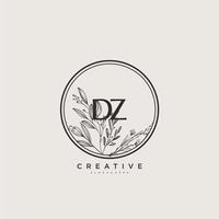 DZ Beauty vector initial logo art, handwriting logo of initial signature, wedding, fashion, jewerly, boutique, floral and botanical with creative template for any company or business.