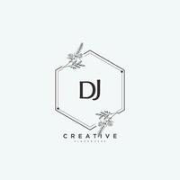 DJ Beauty vector initial logo art, handwriting logo of initial signature, wedding, fashion, jewerly, boutique, floral and botanical with creative template for any company or business.