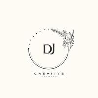 DJ Beauty vector initial logo art, handwriting logo of initial signature, wedding, fashion, jewerly, boutique, floral and botanical with creative template for any company or business.