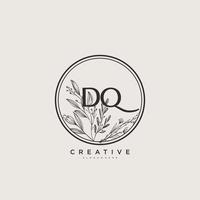 arte del logotipo inicial del vector de belleza dq, logotipo de escritura a mano de firma inicial, boda, moda, joyería, boutique, floral y botánica con plantilla creativa para cualquier empresa o negocio.