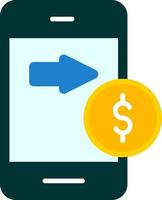 Send Money Mobile Vector Icon Design