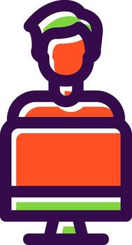 trabajando en el diseño de iconos de vectores de computadora