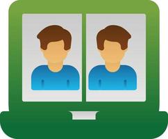 Videocall Discussion Vector Icon Design