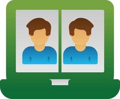 Videocall Discussion Vector Icon Design