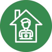 Man Working at Home Vector Icon Design