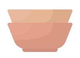 Clay bowls stack semi flat color vector object