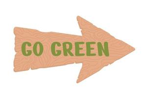 Go green arrow semi flat color vector object