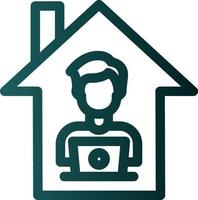 Man Working at Home Vector Icon Design