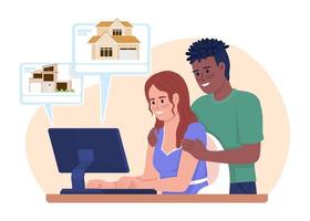elegir bienes raíces en línea 2d vector ilustración aislada