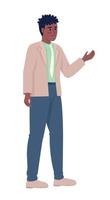 Young office worker semi flat color vector character. Positive manager. Editable figure. Full body person on white. Business simple cartoon style illustration for web graphic design and animation