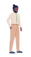 Smiling manager semi flat color vector character. Office worker. Editable figure. Full body person on white. Businessman simple cartoon style illustration for web graphic design and animation