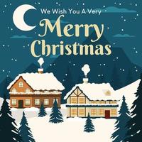 Merry Christmas Background in Flat Design vector