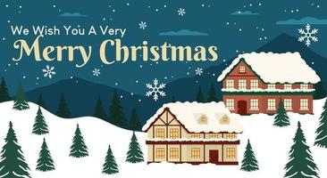 Merry Christmas Background in Flat Design vector