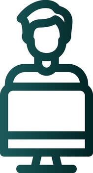 trabajando en el diseño de iconos de vectores de computadora