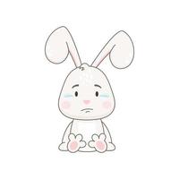 Cute rabbit character isolated on white. vector