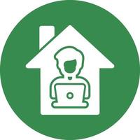 Man Working at Home Vector Icon Design