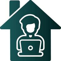 Man Working at Home Vector Icon Design