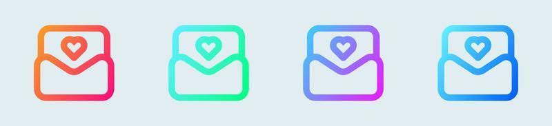 Letter line icon in gradient colors. Message signs vector illustration.