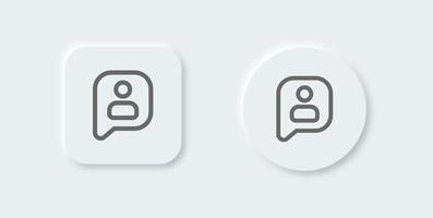 User line icon in neomorphic design style. Avatar signs vector illustration.